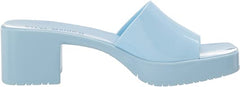 Steve Madden Harlin Blue Open Rounded Toe Slide-On Single Strap Heeled Sandal