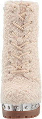 Jessica Simpson Irella High Block Heel Lug Sole Lace-up Platform Boots Natural
