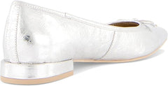 Dolce Vita Palani Silver Distressed Leather Slip On Pointed Toe Ballet Flats
