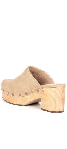 Steve Madden Brooklyn-1 Taupe Suede Fashion Embellished Platform Rhinestone Clog