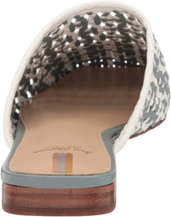 Sam Edelman Leona White Slip On Squared Toe Ornate Woven Detailed Flat Mules