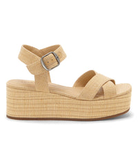 Lucky Brand Bainda Natural Espadrille Wedge Ankle Strap Fashion Platform Sandals