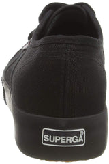 Superga Unisex Low-Top Sneakers Full Black Lace Up Platform Fashion Sneakers (8)