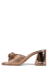 Jeffrey Campbell Melonger-2 Rose Gold Squared Open Toe Knotted Heeled Sandals