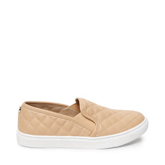 Steve Madden Ecentrcq Sporty Chic Quilted Slip-on Round Toe Low Top Sneaker Nude