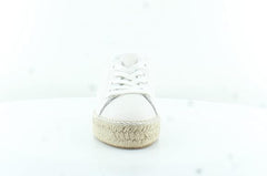 Sam Edelman Dylann White Leather Espadrille Heeled Lace Up Low Top Sneakers