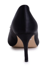 Lauren Lorraine Carolyn Big Jewel Embellished Pointed Toe Low Heel Formal Pumps