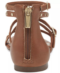 Vince Camuto Seseti Leather Square Toe Strappy Gladiator Sandal BARN BROWN