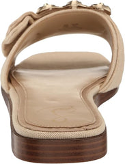 Sam Edelman Ivana Summer Sand Open Toe Embellished Slip On Flat Slides Sandals