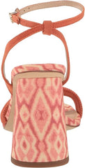 Sam Edelman Kia Terracotta Pink Squared Open Toe Ankle Strap Block Heeled Sandals
