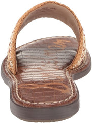 Sam Edelman Gracey Natural Multi Rounded Open Toe Woven Slip On Flats Sandals