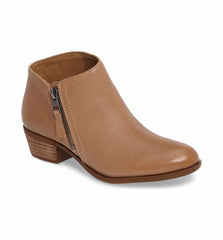 Lucky Brand Brielley 2 Wheat Nappa Leather Asymmetrical Ankle Basel Booties