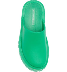 Jeffrey Campbell Clogge Green Fashion Slip On Slide Chunky Platform Mule Sandals