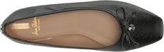Sam Edelman Meadow Black Patent Slip On Squared Toe Bow Detailed Ballet Flats