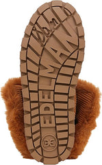 Sam Edelman Olin Brown Fabric Sock Fur Pull On Platform Snow Bootie Ankle Boots