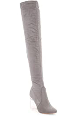Cape Robbin Fay-2 Over The Knee Stretch Glass Heel Thigh High Boots