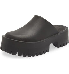 Jeffrey Campbell Clogge Black Fashion Slip On Slide Chunky Platform Mule Sandals