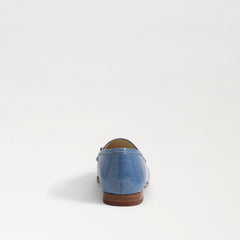 Sam Edelman Loraine Nova Blue Leather Almond Toe Slip On Classic Vamp Loafers