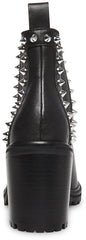 Steve Madden Genoa Black Leather Pull On Rounded Toe Pyramid Embellished Boots