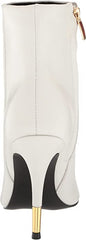 Nine West Bolana White Leather Pointed Toe Stiletto Heel Fashion Ankle Boots