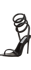 Steve Madden Bali Black Stiletto Heel Ankle Strap Pointed Open Toe Heeled Sandal