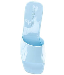 Steve Madden Harlin Blue Open Rounded Toe Slide-On Single Strap Heeled Sandal