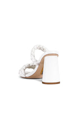 Sam Edelman Kendra White Leather Block Heel Square Open Toe Slip On Fashion Mule