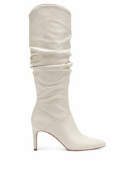 Vince Camuto Armonda White Cream Pointed Toe Wrapped KNee High Heel Boot