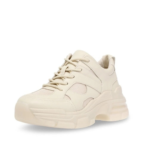 Steve Madden Bolt Beige Fashion Lace Up Rounded Closed Toe Platform Sneakers