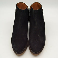 Eric Michael Hampton Boot Black Suede Low Wedge Casual Boot Ankle Booties