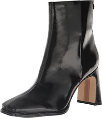 Sam Edelman Irie Black Patent Squared Toe Block Heeled Fashion Ankle Booties