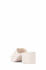Jeffrey Campbell Bubblegum Platform Jelly Cross Band Slide Sandals Cream