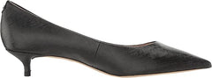 Sam Edelman Franci Black Patent Pointed Toe Slip On Kitten Heeled Classic Pumps