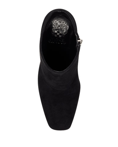 Vince Camuto Taileen Black Square Toe Covered Stiletto Heeled Ankle Dress Bootie