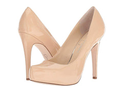 Jessica Simpson Parisah Pointed Toe Classic Sand Nude Patent Platform Pumps