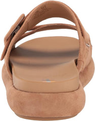 Sam Edelman Kenzie Cuoio Open Rounded Toe Slip On Double Buckle Straps Sandals