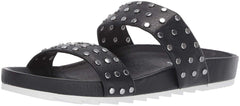 J Slides Erika Sandal Black Leather Slide Mule Slip On Flip Flops