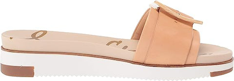 Sam Edelman Ariane Natural Sand Open Toe Wedge Platform Leather Slides Sandals