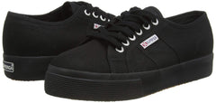 Superga Unisex Low-Top Sneakers Full Black Lace Up Platform Fashion Sneakers (8)