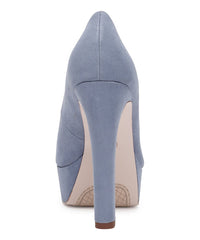 Jessica Simpson Nellah Ash Blue HIgh Heel Platform Pump Thick Heel Rounded Toe