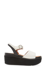 FitFlop Eloise Cream Ankle Strap Open Toe Strappy Upper Espadrille Wedge Sandals