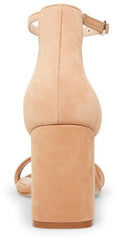Steve Madden Gracelynn Camel Nubuck Rounded Open Toe Ankle Strap Platform Sandal