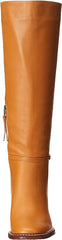 Sam Edelman Elsy Caramel Se Rounded Toe Stacked Block Heeled Knee High Boots
