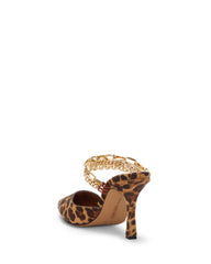 Vince Camuto ASHNA 3 Caramel Leopard Chain Pump Slip-On Pointed Toe Mules