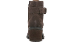 Zodiac Gemma Espresso Lace Up Block Heel Rounded Toe Buckle Combat Ankle Boots