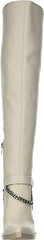 Jessica Simpson Langer Chalk Sleek Chain Side Zipper Knee High Block Heel Boots