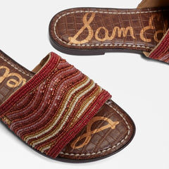 Sam Edelman Gallie Sunset Multi Slip On Rounded Open Toe Flat Slides Sandals
