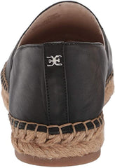 Sam Edelman Kesia Black Leather Slip On Round Toe Espadrille Platform Loafers