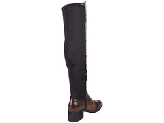 Charles David Reason Dark Brown Snake Print Almond Toe Over The Knee Boots