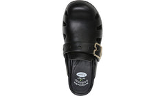 Dr. Scholl's Original 365 Black Slip On Rounded Toe Buckle Strap Accent Clogs